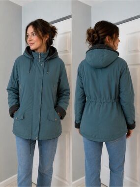 Braetan Blue Hooded Jacket Size Large NWT Fleece Lined Utility Coat